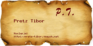 Pretz Tibor névjegykártya